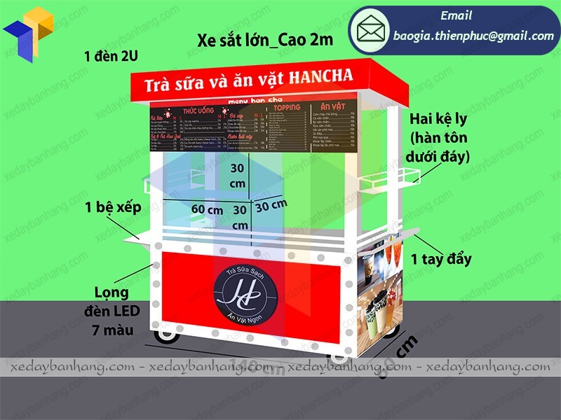 hình thiết kế xe trà sữa và đồ ăn vặt