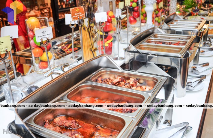 khay inox buffet tự chọn