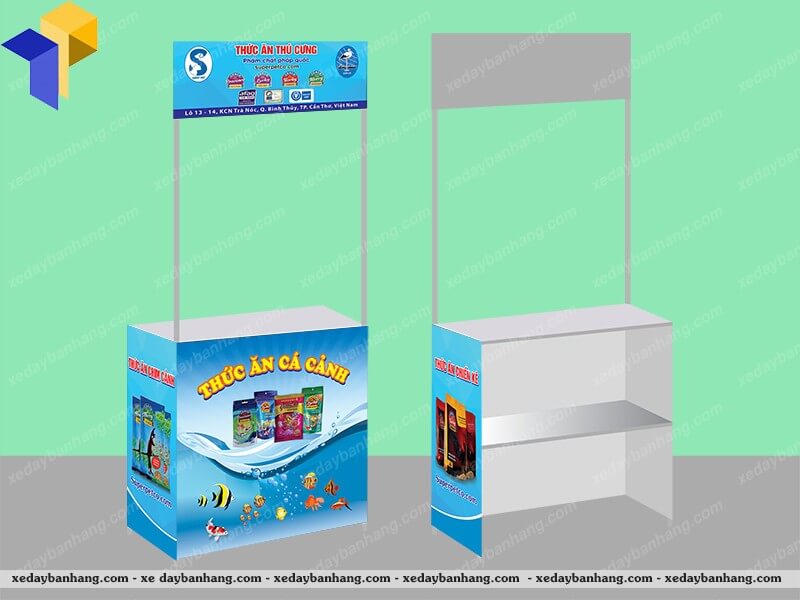hình thiết kế quầy sampling bán hàng