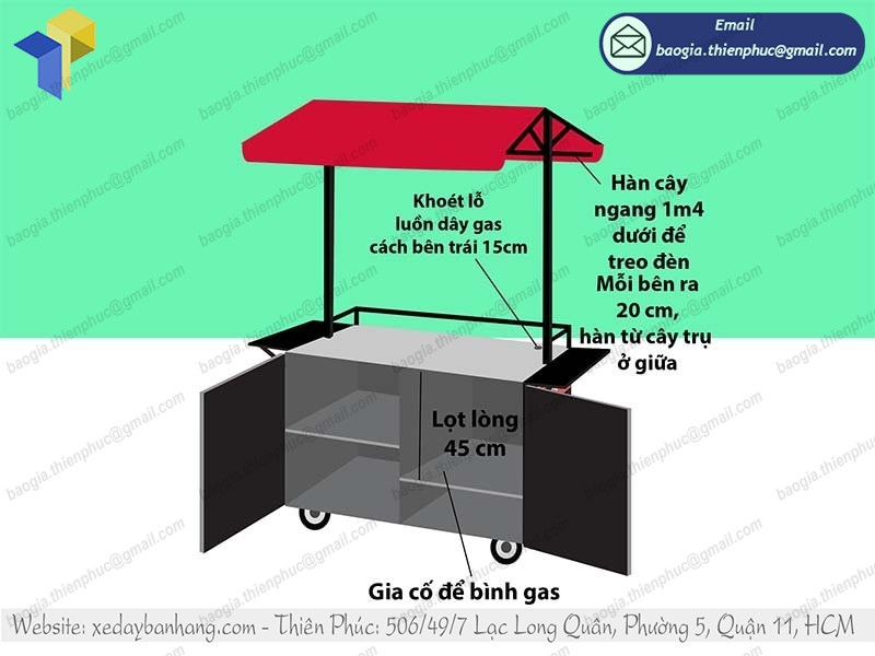 báo giá quầy kinh doanh đồ ăn vặt