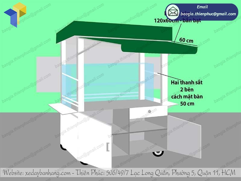 báo giá tủ sắt bán chè lưu động