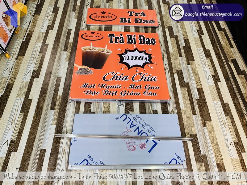 booth bán trà bí đao hạt chia đẹp