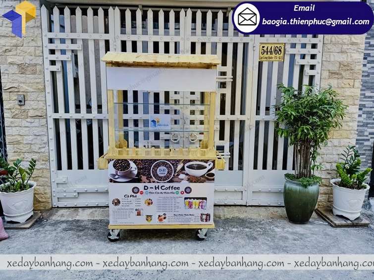 đặt mua quầy gỗ bán coffee lưu động