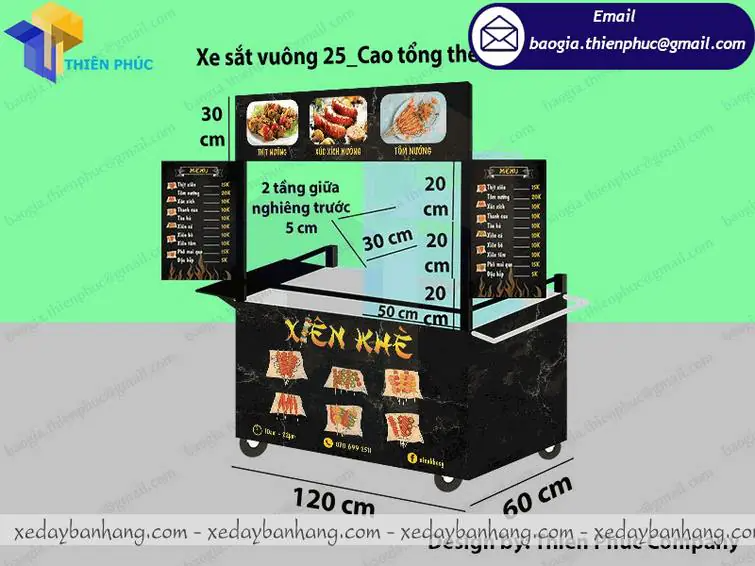 đặt mua tủ bán xiên que tự chọn