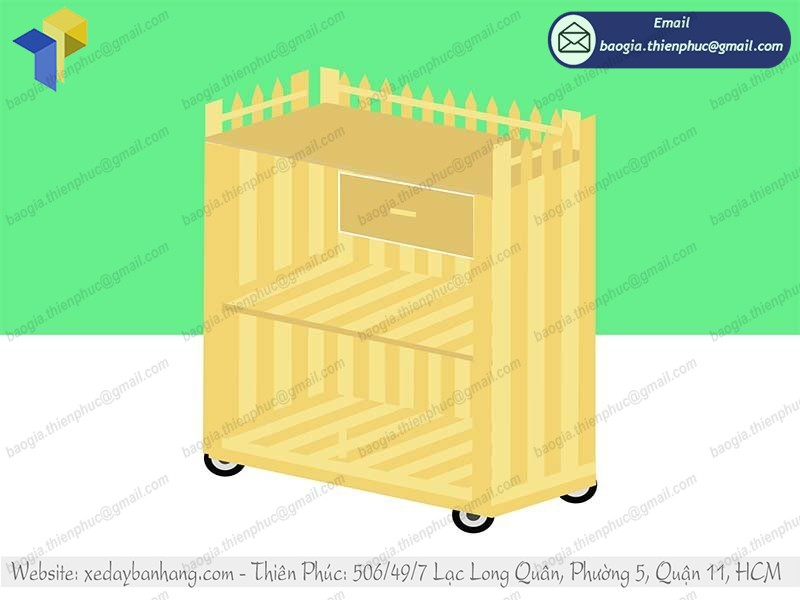 đặt mua xe sinh tố bằng gỗ pallet