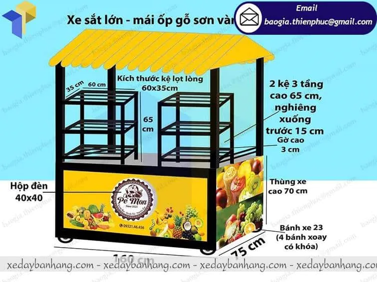 địa điểm cung cấp xe sắt bán trái cây lưu động