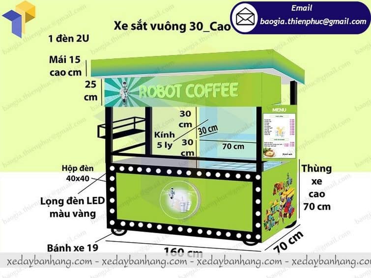 giá quầy sắt bán coffee tiện lợi