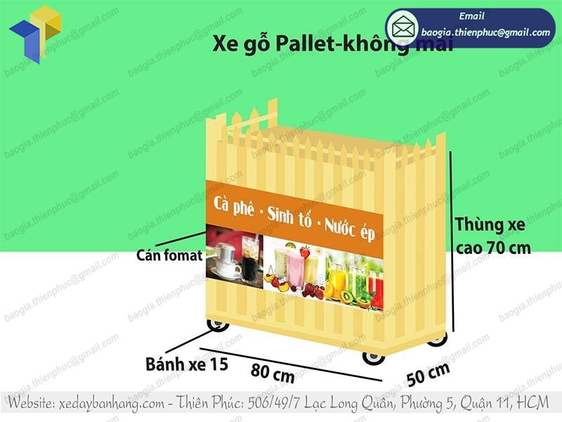 làm xe sinh tố bằng gỗ pallet