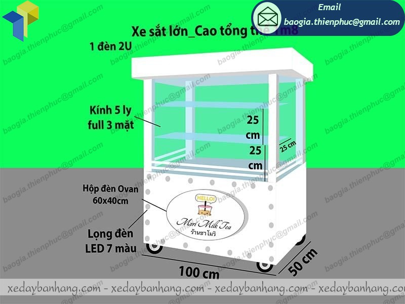 mô hình xe trà sữa màu trắng