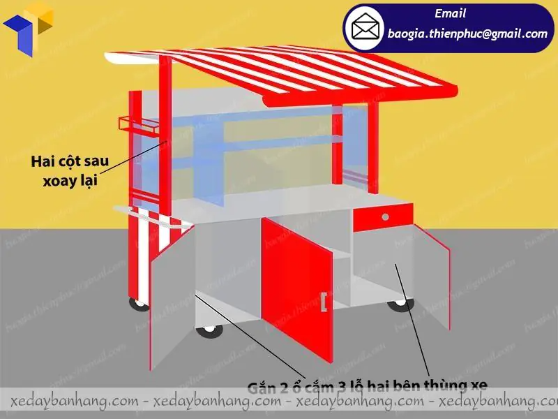 quầy bán sinh tố trái cây di động giá rẻ