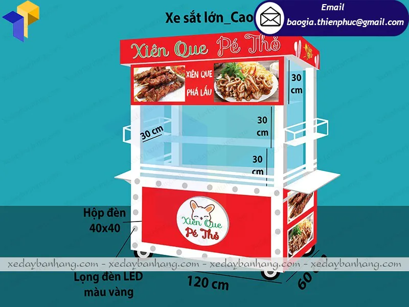 quầy sắt bán đồ ăn vặt