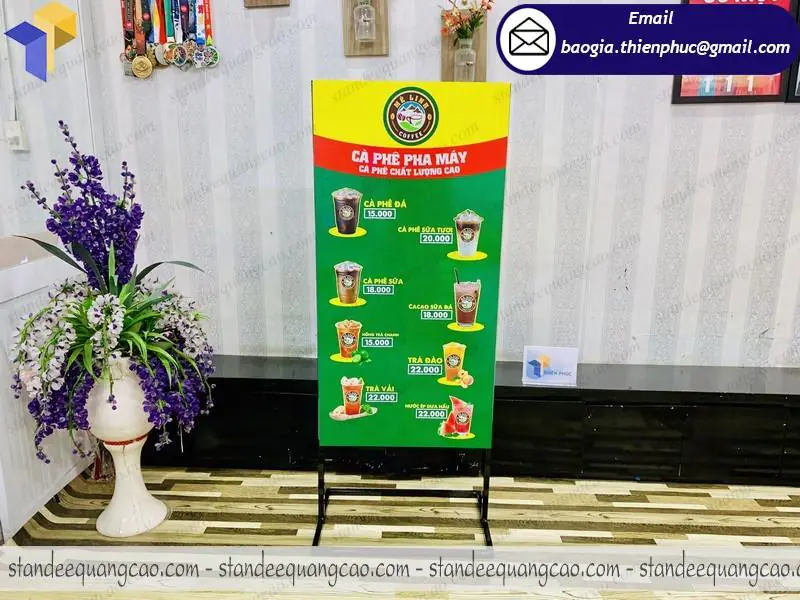 standee khung chân sắt 2 mặt