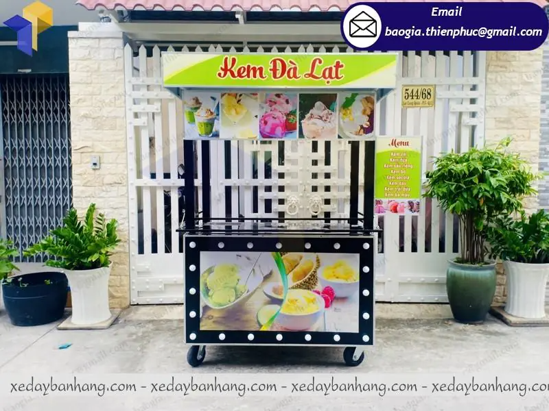 thiết kế xe bán kem bơ di động giá rẻ