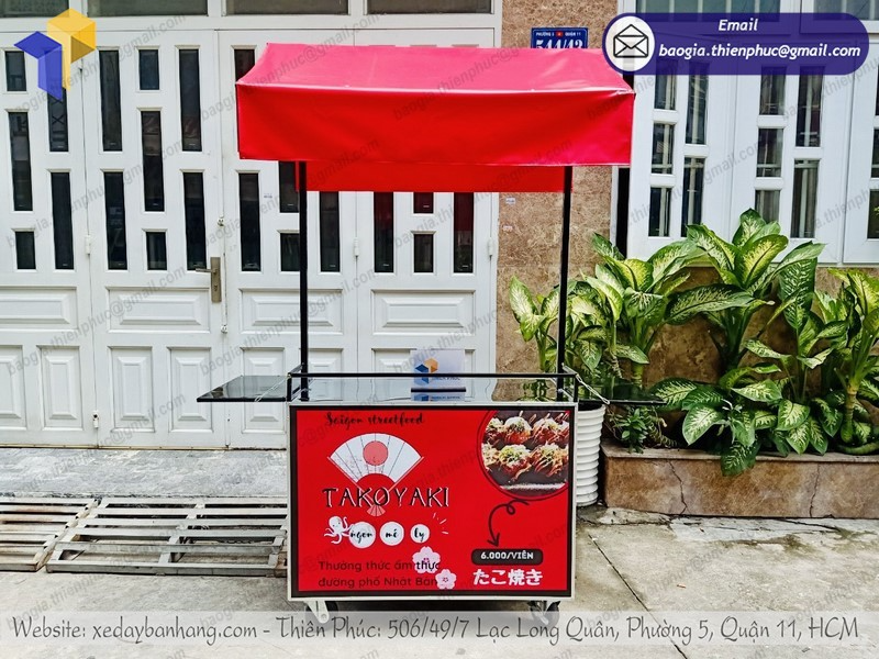 thiết kế xe sắt bán bánh takoyaki