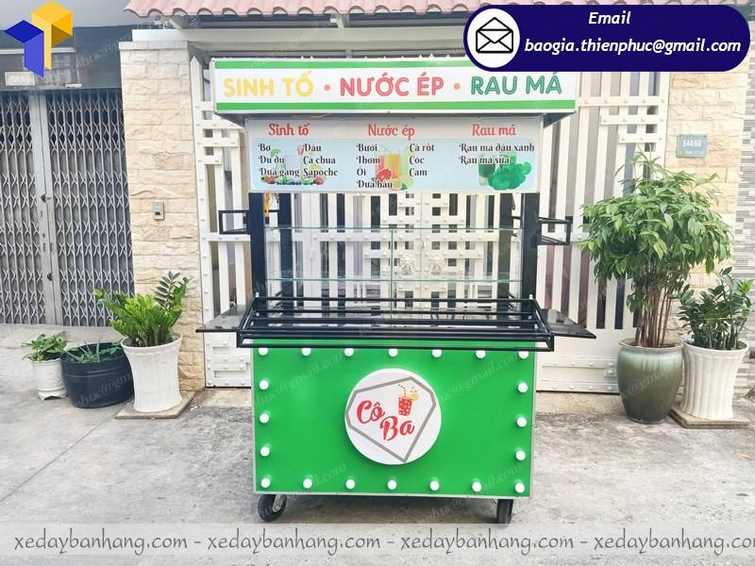 xe bán nước ép sinh tố nhỏ gọn đẹp