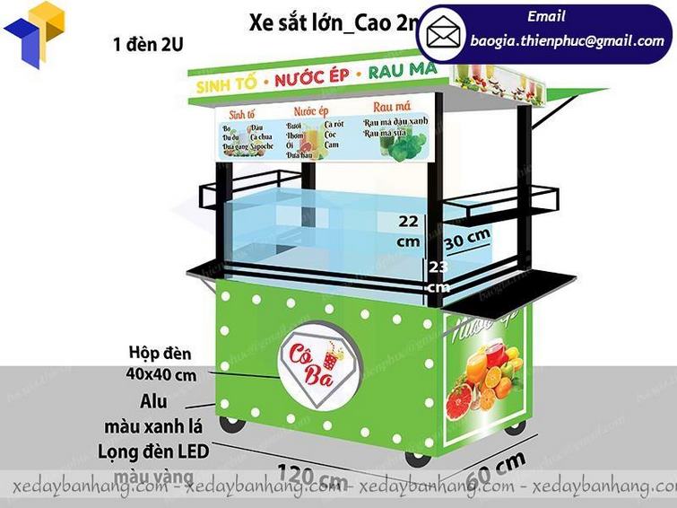 xe bán nước ép sinh tố nhỏ gọn