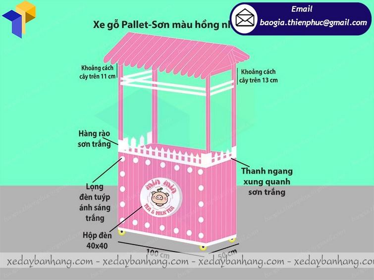 xe gỗ bán cafe trà sữa