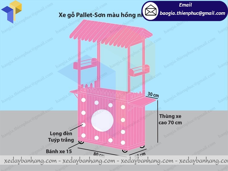 xe gỗ bán trà sữa trân châu đường đen