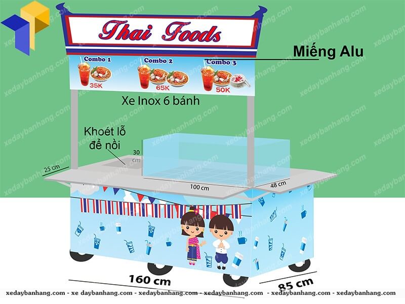 xe lẩu thái bằng inox