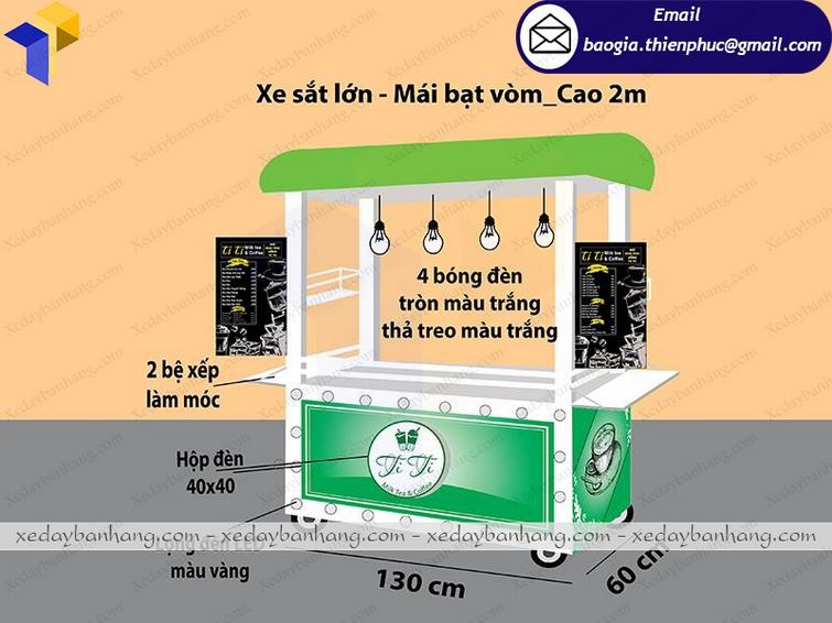 xe sắt bán cà phê ngoài trời