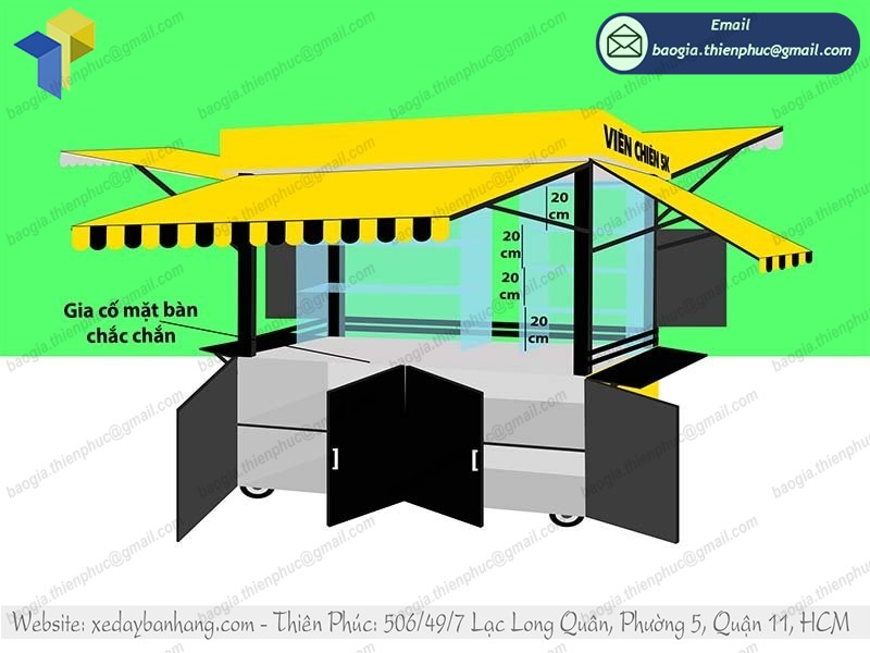 xe thức ăn vặt bằng sắt mua ở đâu