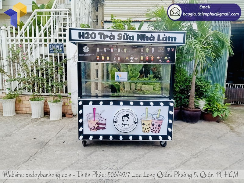 xe trà sữa take away lưu động