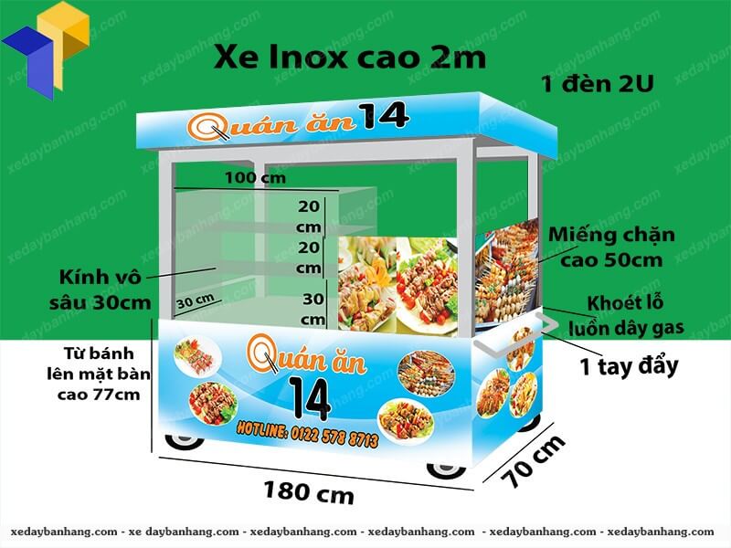 xe xiên que bằng inox